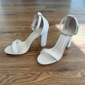 Elegant Cream High Heel Sandals